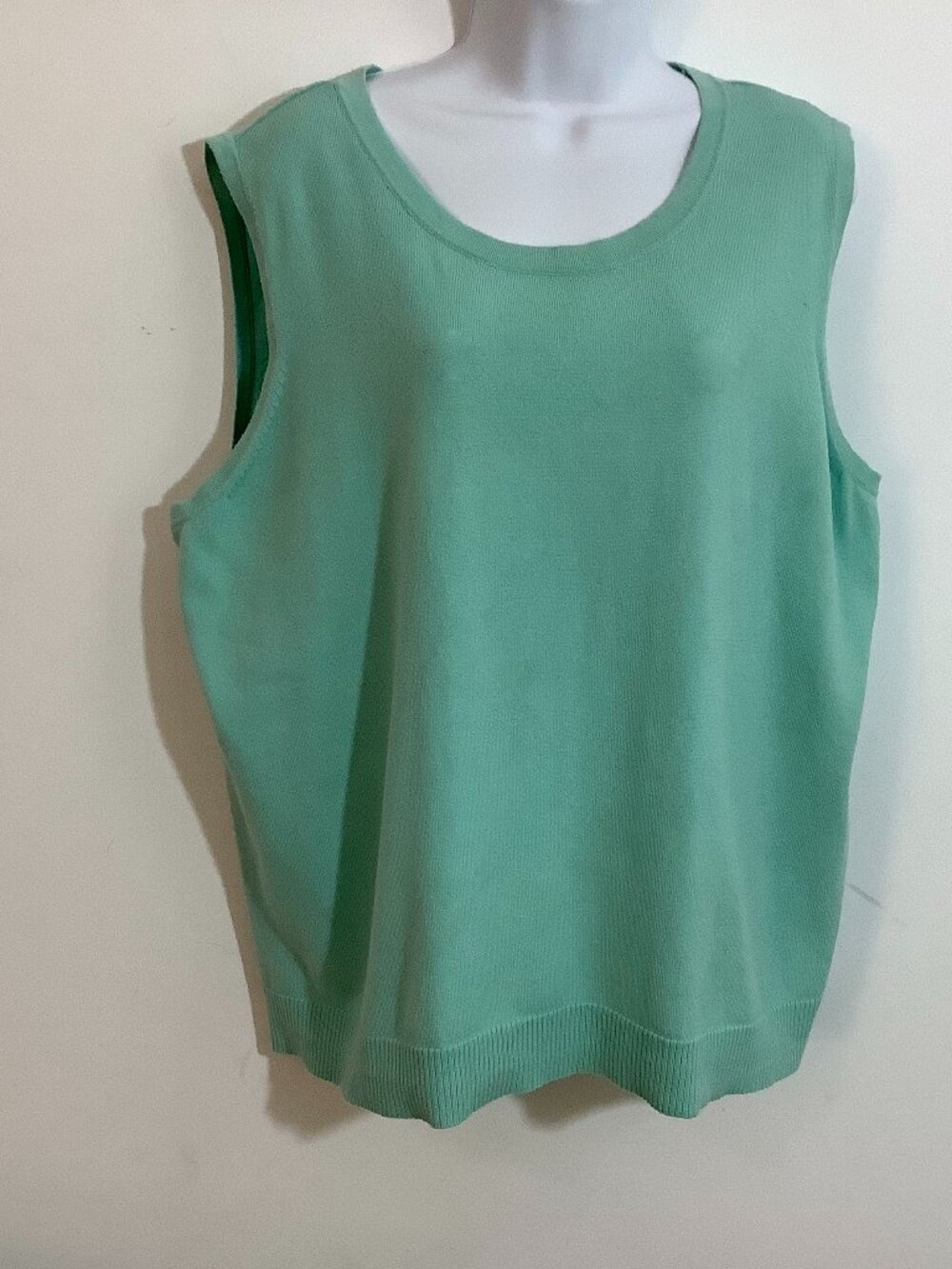 Sleeveless Knit Tank Style Top 2X Aqua CJ Banks Versatile Easy to Style Classic